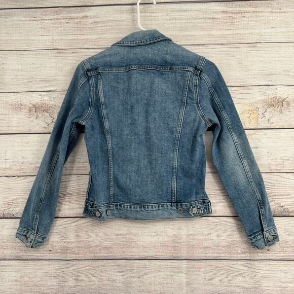 Lucky Brand Tomboy Trucker Denim Jacket Womens XS blue Medium Wash - Picture 2 of 14